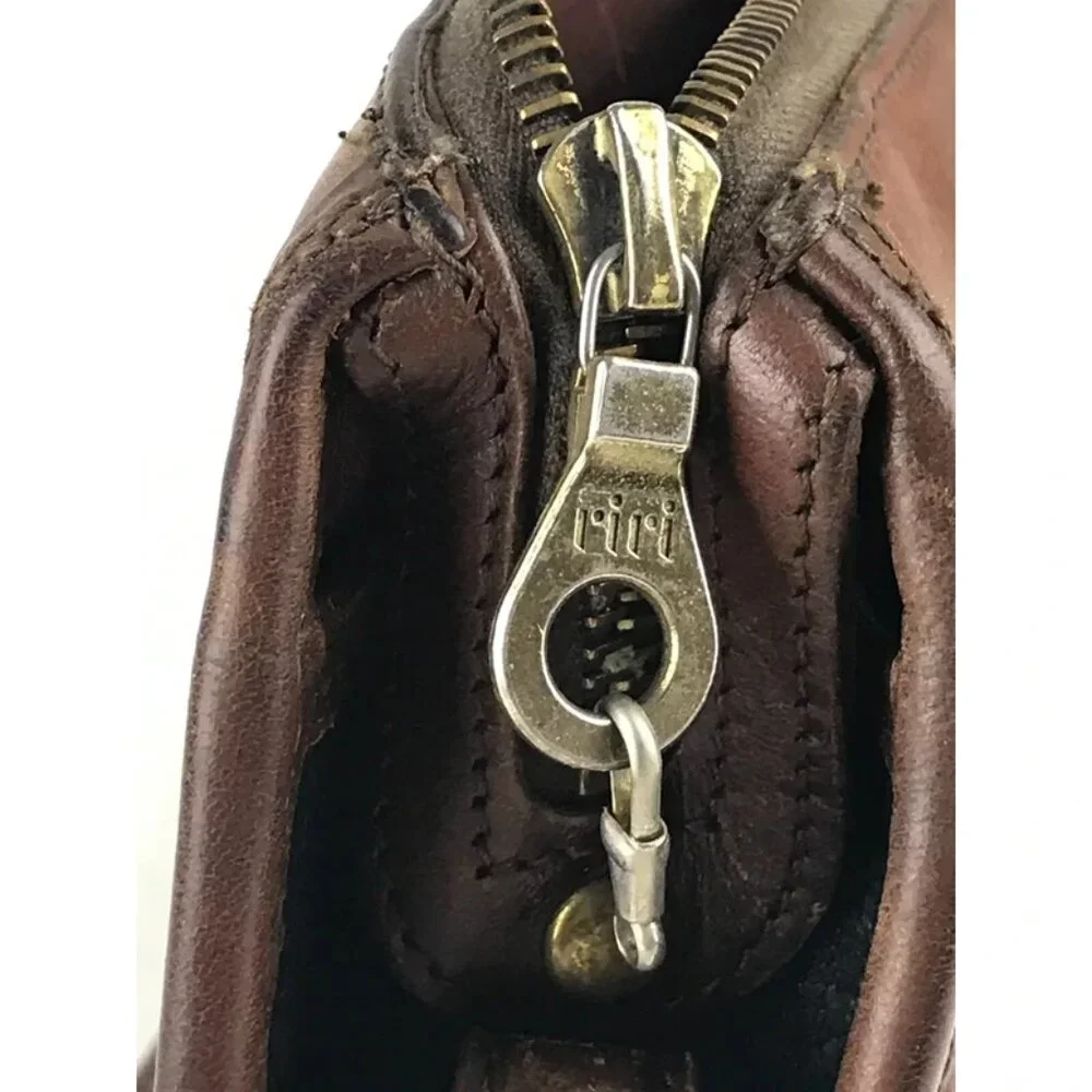 Dooney & Bourke Womens Blue‎ Brown Leather Inner Pockets Crossbody Strap Handbag